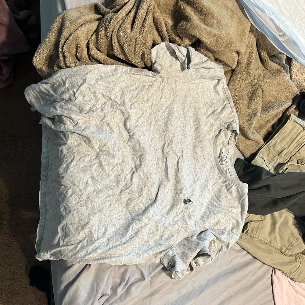 Gray polo T size small